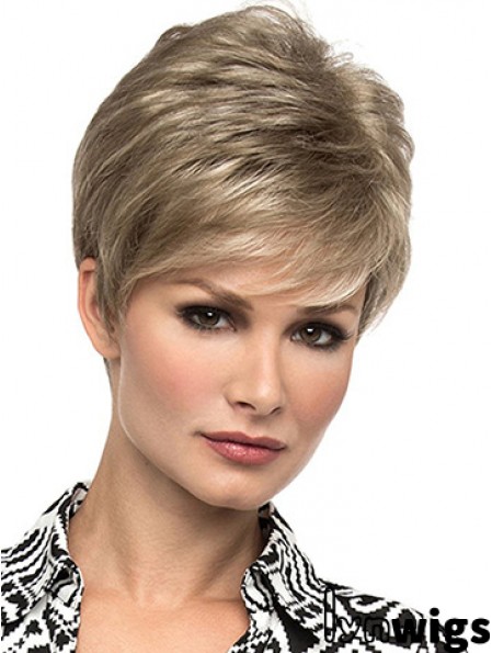 Affordable 6 inch Straight Blonde Boycuts Short Wigs