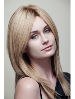 Straight Amazing 16 inch Blonde Layered Long Wigs