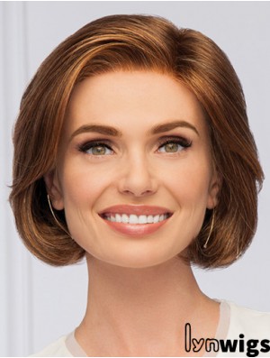 Auburn Wavy Monofilament Bobs 10 inch Synthetic Wigs Women