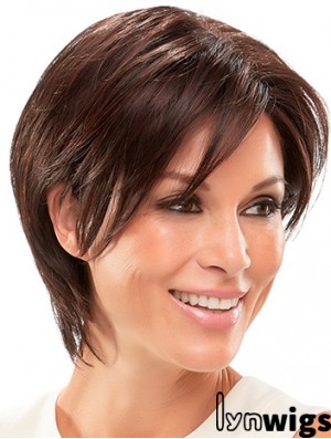 Straight Auburn Synthetic Layered 8 inch Short Wig