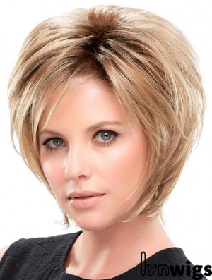 Synthetic Blonde Layered Straight 10 inch Hairstyles For Short Hair