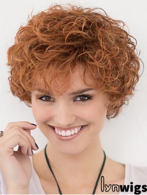 Lace Front Curly Copper Layered 10 inch Short Hairstyles