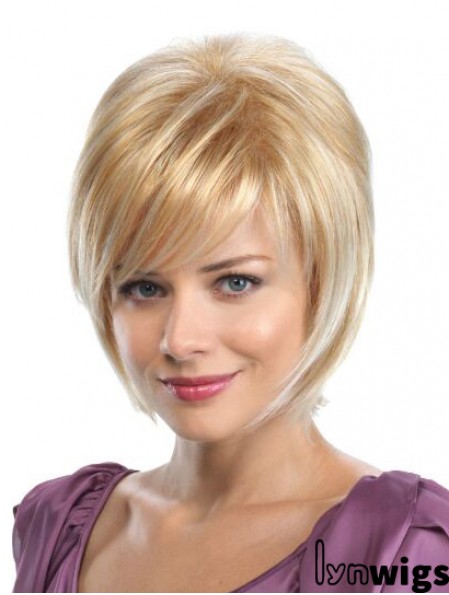 Bobs Blonde Synthetic Straight 8 inch Medium Wigs