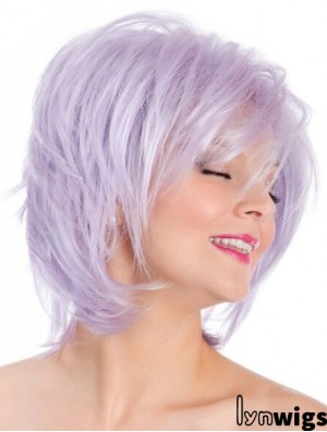 Capless Straight Lilac 8 inch Bobs Fashion Petite Wig