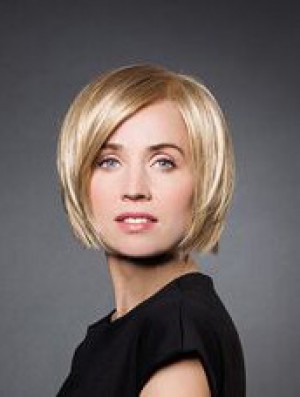 10 inch Straight Blonde Synthetic Chin Length Monofilament Wig Bob