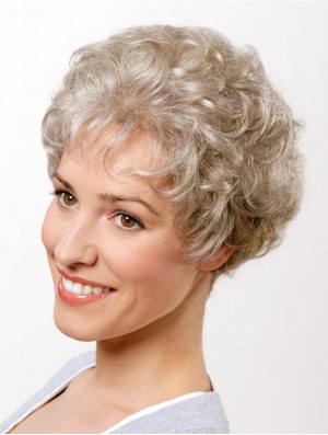 Synthetic Curly Grey 8 inch Short Capless Classic Cut Wig