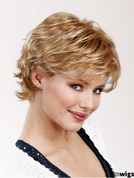 Wavy Layered Capless 8 inch Blonde Short Wholesale Synthetic Wigs