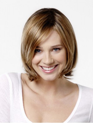 10 inch Straight Ombre/2 tone Synthetic Chin Length 100% Hand-tied Cheap Bob Wigs