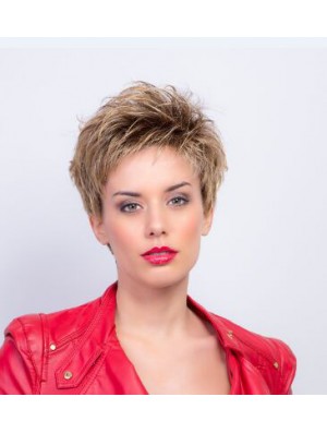 Synthetic Capless 4 inch Boycuts Straight Auburn Short Wig