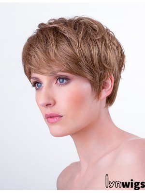 Synthetic Monofilament 6 inch Boycuts Straight Auburn Short Hairstyles