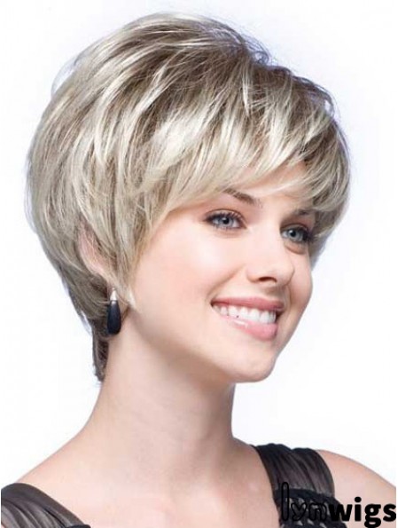 Grey Wigs With Synthetic Short Length Wavy Style