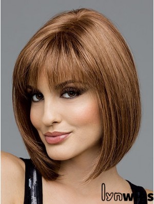 Synthetic Chin Length 12 inch Bob With Monofilament Top