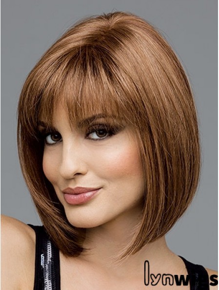 Synthetic Chin Length 12 inch Bob With Monofilament Top