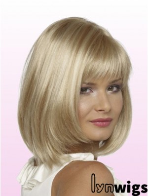 Bobs Chin Length Blonde Straight Trendy Petite Wigs