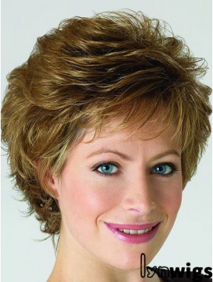 Monofilament Lace Front Wigs Blonde Color Short Length Layered Cut