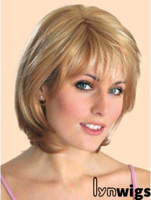 Lace Front Chin Length Straight Blonde Flexibility Bob Wigs