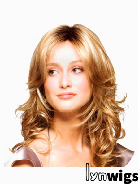 Wavy Layered Long Blonde Discount Lace Front Wigs