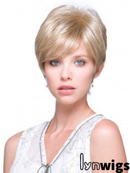 6 inch Online Straight Boycuts Blonde Short Wigs