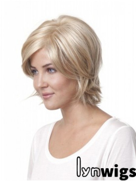 10 inch Blonde Chin Length Layered Straight Discount Lace Wigs