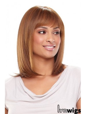 13 inch Popular Blonde With Bangs Monofilament Wigs