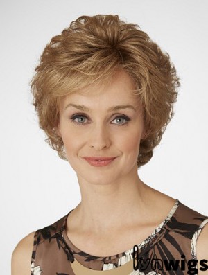 Short Curly Layered Popular Blonde Lace Front Wigs