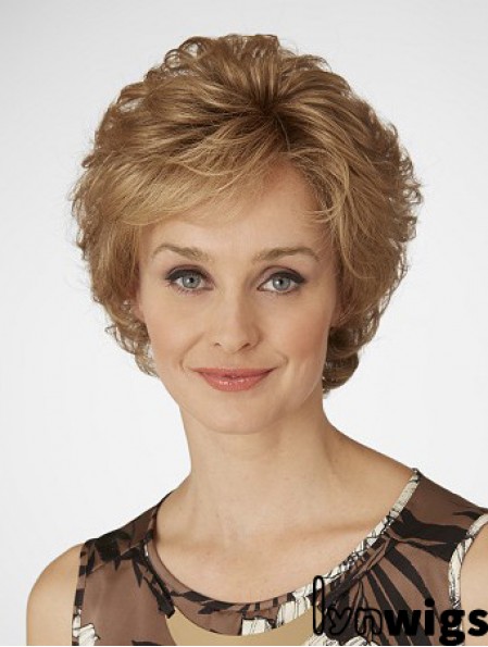 Short Curly Layered Popular Blonde Lace Front Wigs