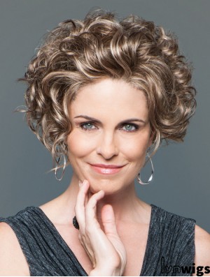 Curly Brown Designed Short Classic Wigs