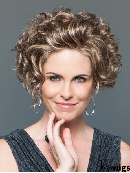 Curly Brown Designed Short Classic Wigs