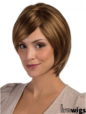 Lace Front Chin Length Straight Brown Perfect Bob Wigs