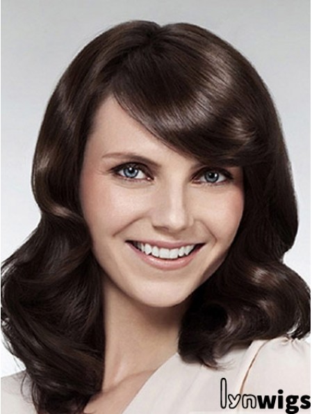 Wavy With Bangs Long Brown Popular Lace Front Wigs