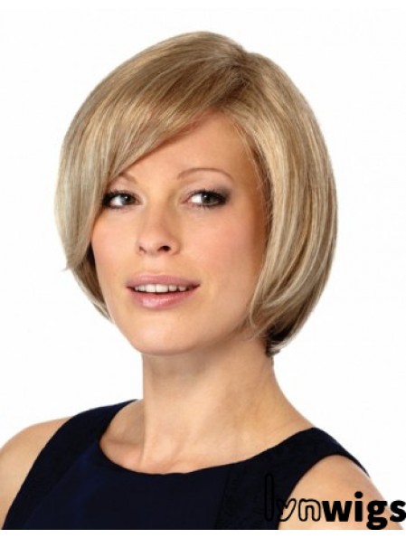 10 inch New Straight Bobs Blonde Short Wigs