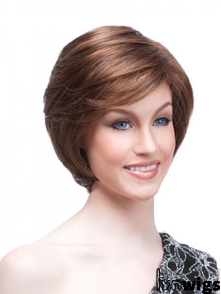 Chin Length Straight Monofilament Auburn High Quality Bob Wigs