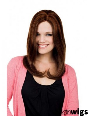 Straight Without Bangs Long Auburn Online Lace Front Wigs