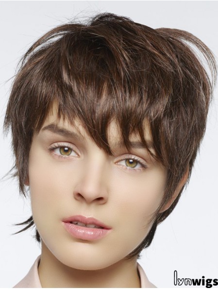 Straight Boycuts Cropped Auburn Stylish Lace Front Wigs