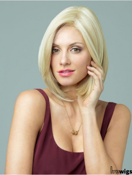 12 inch Trendy Straight Layered Blonde Short Wigs