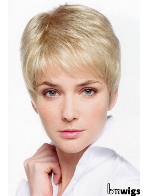 Petite Monofilament Wigs With Lace Front Cropped Length Boycuts