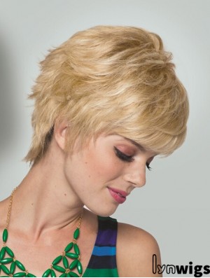 Boycuts Short Straight Blonde 5 inch Convenient Monofilament Wigs