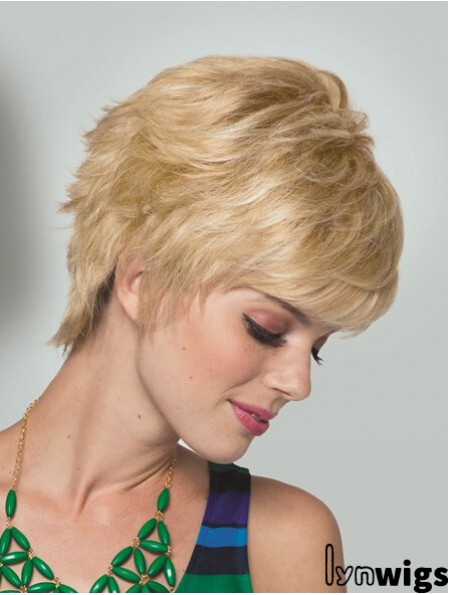 Boycuts Short Straight Blonde 5 inch Convenient Monofilament Wigs