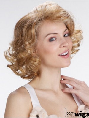 Blonde 12 inch Exquisite Chin Length Curly Classic Lace Wigs