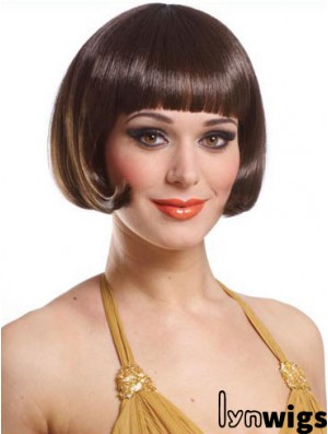 Copper Bob Wig With Capless Straight Style Short Length