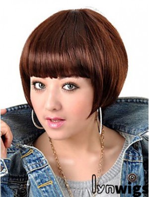 Capless Short Straight Auburn Popular Bob Wigs