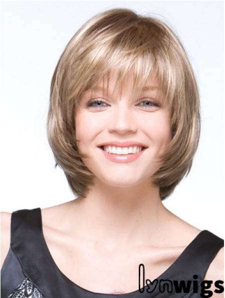 Capless Chin Length Straight Blonde Discount Bob Wigs