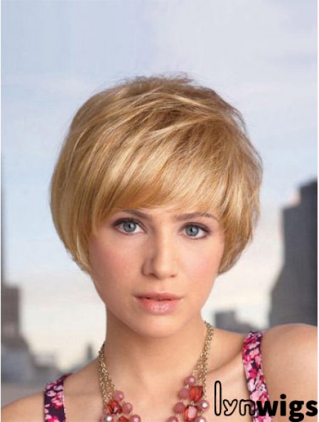 Capless Short Straight Blonde Designed Bob Wigs