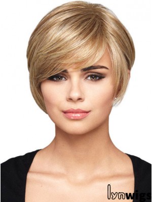 Capless Short Straight Blonde Hairstyles Bob Wigs