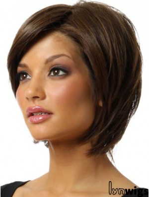 Capless Chin Length Straight Brown New Bob Wigs