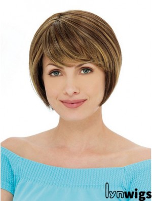 Capless Short Straight Auburn Ideal Bob Wigs