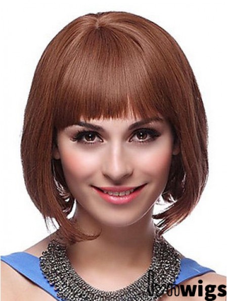 Capless Chin Length Straight Auburn Exquisite Bob Wigs