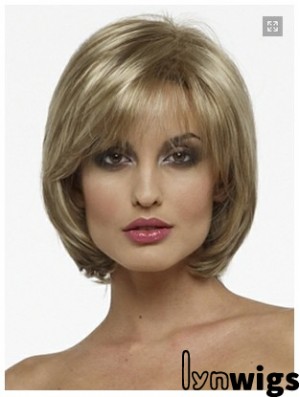 Capless Chin Length Straight Blonde Fashion Bob Wigs