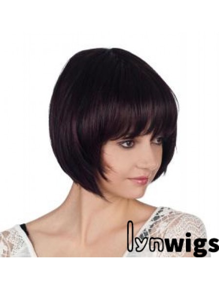 Straight Chin Length Auburn 10 inch Capless Cheap Bob Wigs