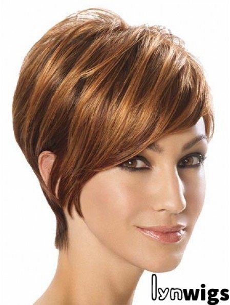 Wigs For Sale Layered Cut Short Length Auburn Color